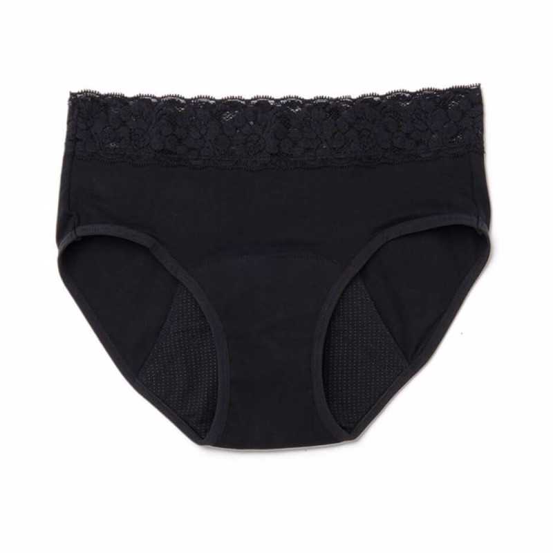 KIWITAS ENCAJE braguitas menstruales negro M 1 u by PLATANOMELON for Woman