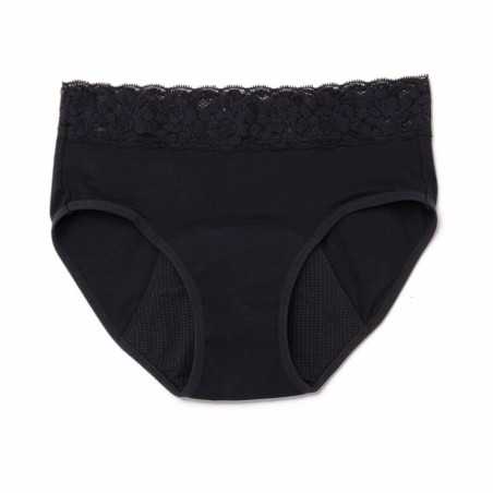 KIWITAS ENCAJE braguitas menstruales negro M 1 u by PLATANOMELON for Woman