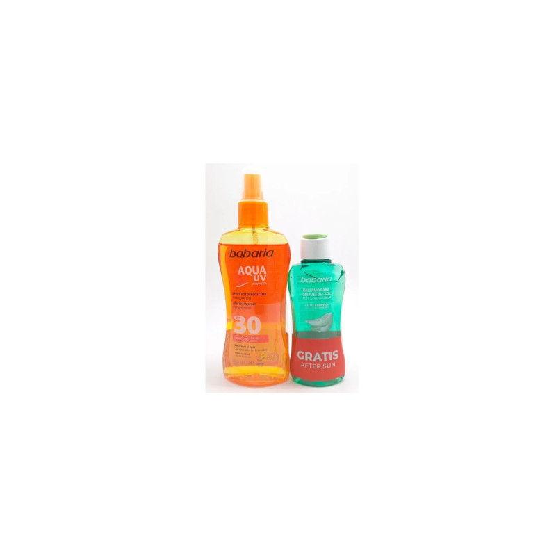Babaria Sol Pack Spray Aqua Uv Spray Spf30 200ml After Sun e Hielo 100ml
