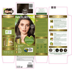 NATURTINT tinte sin amoniaco 3Wn Castano Oscuro Radiante Natural 170 ml by NATURTINT for Unisex
