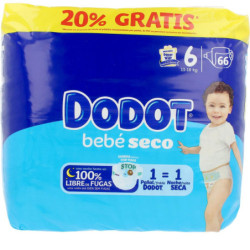 DODOT ETAPAS talla 6 pañales 13-18 kg 66 u by DODOT for Unisex