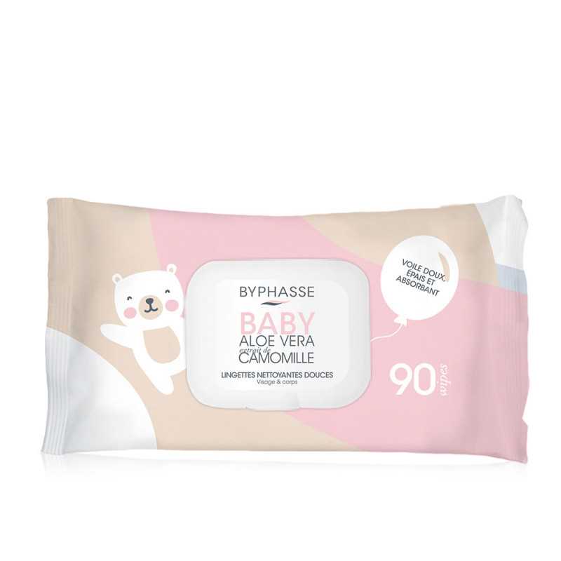 TOALLITAS LIMPIADORAS BEBÉ aloe vera y extracto de camomila 90 u by BYPHASSE for Unisex TOALLITAS LIMPIADORAS BEBÉ aloe vera y extracto de camomila 90 u by BYPHASSE for Unisex