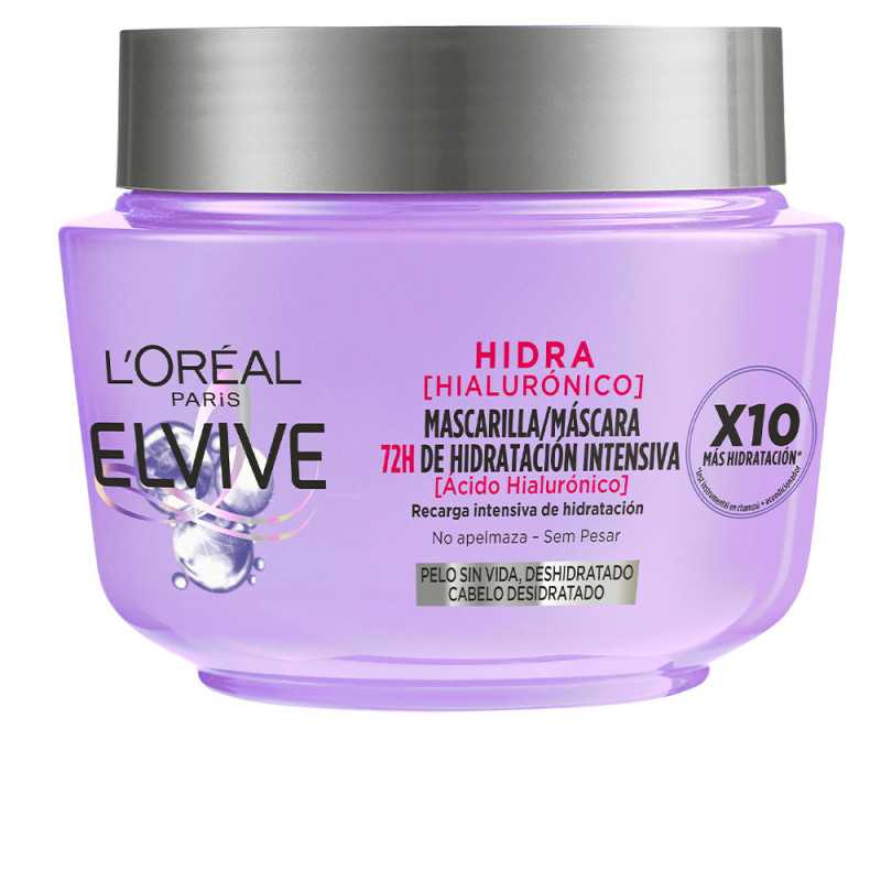 ELVIVE HIDRA HIALURÓNICO mascarilla 72h hidratación 300 ml by L'ORÉAL PARIS for Woman ELVIVE HIDRA HIALURÓNICO mascarilla 72h hidratación 300 ml by L'ORÉAL PARIS for Woman