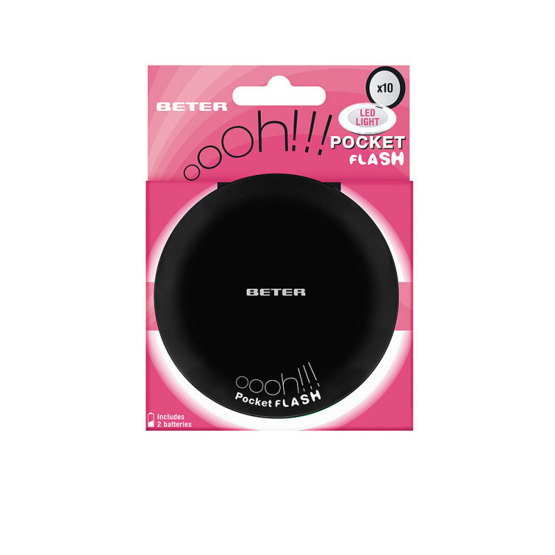 ESPEJO OHH pocket flash con luz y aumento x10 negro 1 u by BETER for Unisex