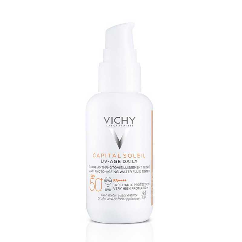 CAPITAL SOLEIL UV AGE fluido fotoprotector diario color light SPF50+ 40 ml by VICHY for Woman CAPITAL SOLEIL UV AGE fluido fotoprotector diario color light SPF50+ 40 ml by VICHY for Woman