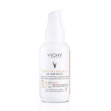 CAPITAL SOLEIL UV AGE fluido fotoprotector diario color light SPF50+ 40 ml by VICHY for Woman