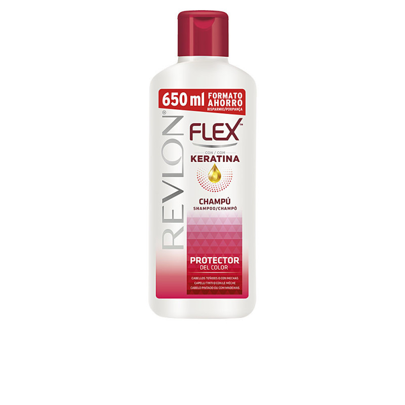 FLEX KERATIN protector color teñido champú 650 ml by REVLON MASS MARKET for Unisex