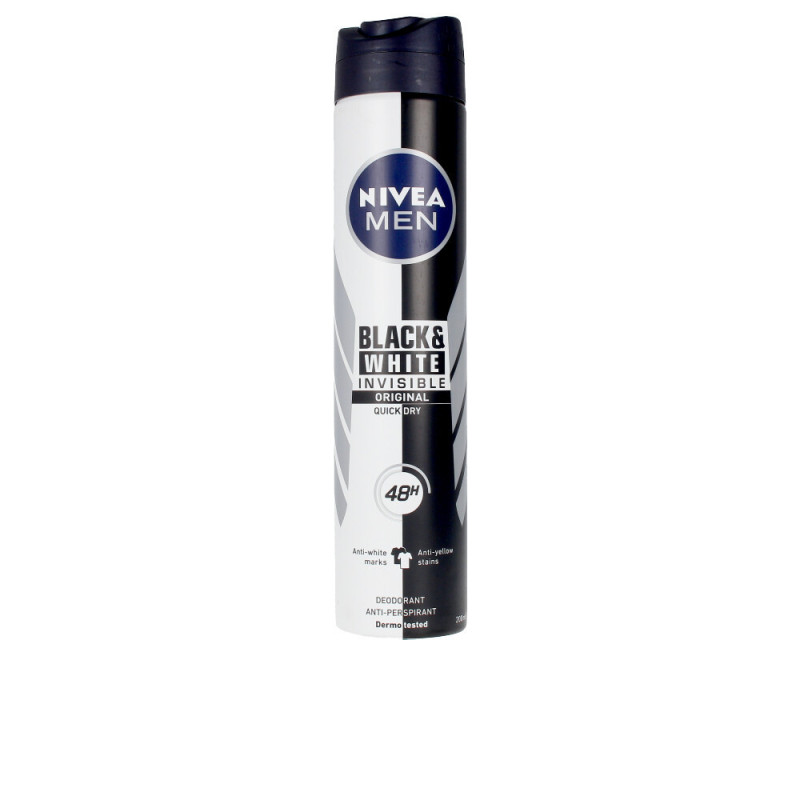 MEN BLACK & WHITE INVISIBLE desodorante vaporizador 200 ml by NIVEA for Man